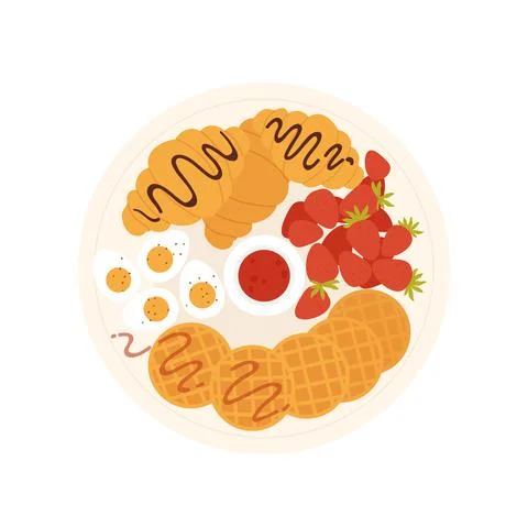 Top view of delicious breakfast Stock Illustration