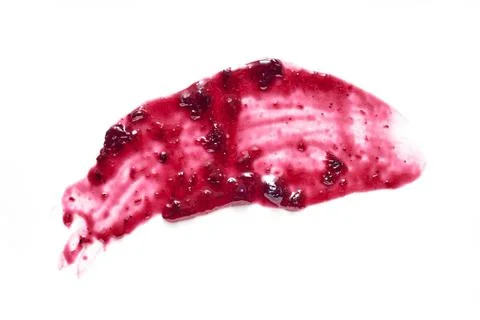 Top view of a delicious raspberry jam texture on a white surface Stock Photos