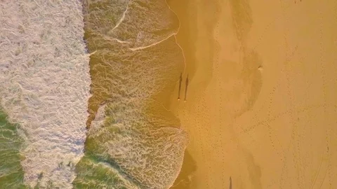 Top View Of A Deserted Beach. The Coast Of The Atlantic Ocean Stock Footage 96729317