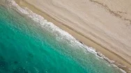 Top View Of A Deserted Beach. Greek Coast Of The Ionian Sea Stock Footage