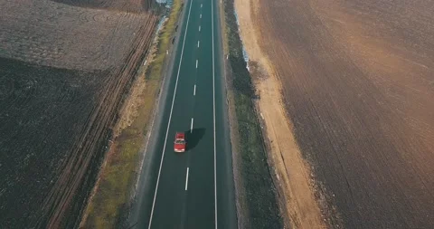Top view of a deserted highway. Drone view Stock Footage 145871638