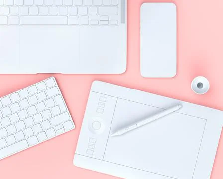 Top view of designer workspace and photography gear on black table background 스톡 일러스트