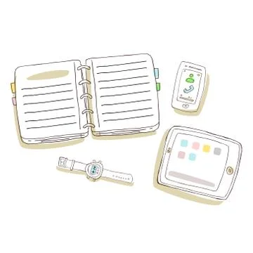 Top View of Desk Background Stock Illustration