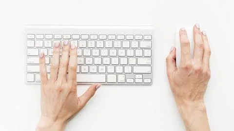 Top view desk concept with keyboard. High quality and resolution beautiful... Foto stock