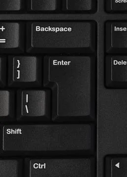 Top view desktop computer keyboard isolated on white background Stock Photos