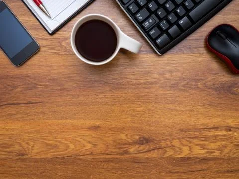 Top view on the desktop Stock Photos