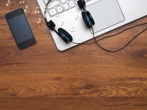 Top view on the desktop Stock Photos