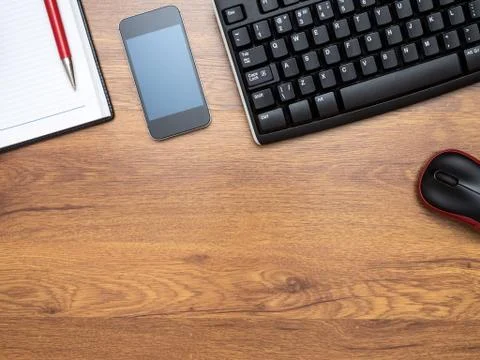 Top view on the desktop Stock Photos