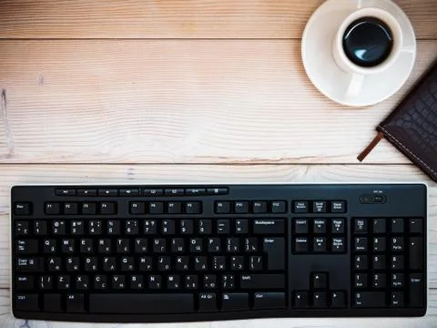 Top view on the desktop Stock Photos