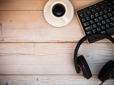 Top view on the desktop Stock Photos