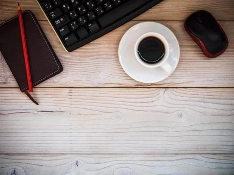 Top view on the desktop Stock Photos