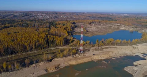 Top view of the development of sand pit Stock Footage 97478827