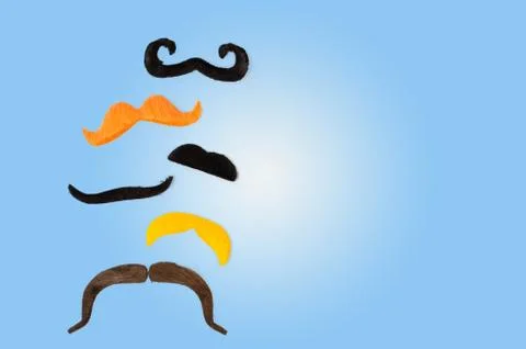 Top view different types and shapes of mustaches Stock Photos