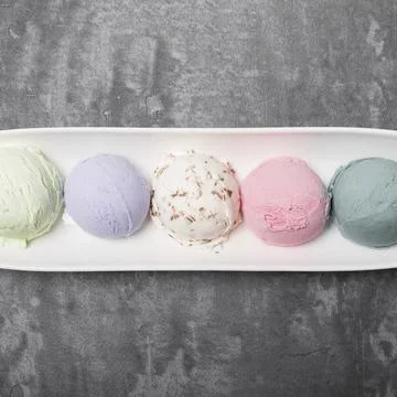 Top view different types ice cream. High quality and resolution beautiful photo Stock Photos