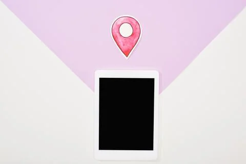 Top view digital tablet blank Stock Photos