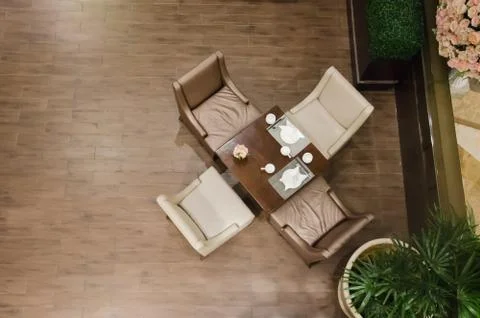 Top view Dining table Stock Photos