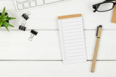 Top view of To Do List paper on office desk Stock Photos