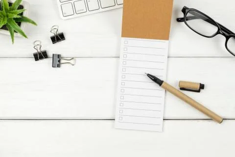 Top view of To Do List paper on office desk Stock Photos