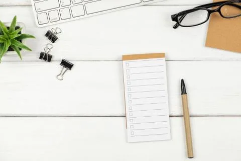 Top view of To Do List paper on office desk Stock Photos