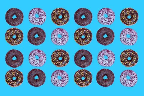 Top view to the donuts Stock Photos
