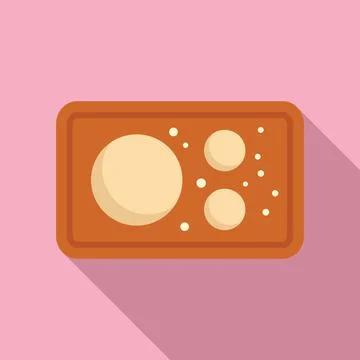 Top view dough icon flat vector. Flour bread Stock Illustration
