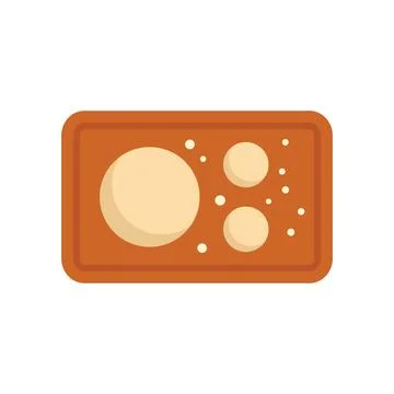 Top view dough icon flat vector. Flour bread Stock Illustration