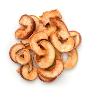 Top view of dried apple chips Stock Photos