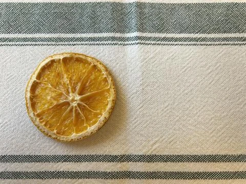 Top view of a dried orange slice. Stock Photos