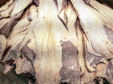 Top view of Dried Salted Cod Stock Photos
