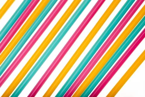 Top view of drinking straws background Stock Photos