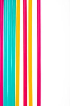 Top view of drinking straws with text area Stock Photos