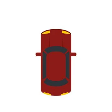 Top view driverless car icon flat isolated Stock Illustration