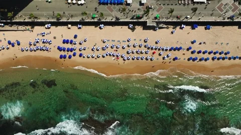 Top view from drone at beach and azure sea. Stock Footage 284272202