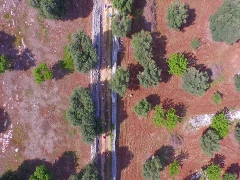 Top view Drone Flight on trial run Stock Footage 72472995