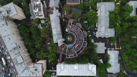 Top view drone lowering above Herzen Institute Video stock 328625808