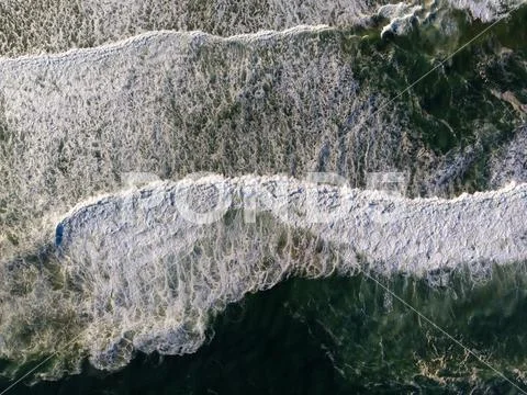 Top view Drone photo of beach in Barra da Tijuca, Rio de Janeiro, Brazil. Wav Stock Photos