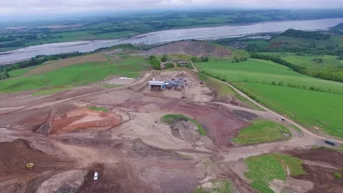 Top View Drone Recording of Quarry, Daytime, 4K/25F Stock Footage 172071383