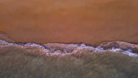 (Top view) drone view shot. on the Andaman coast. Beautiful big wave seawater wa Stock Footage 149506645