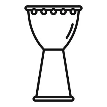 Top view drum icon outline vector. Music kit 库存插图
