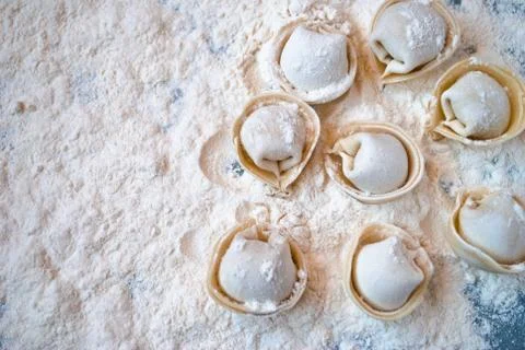 Top view on dumplings Stock Photos