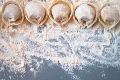 Top view on dumplings Stock Photos