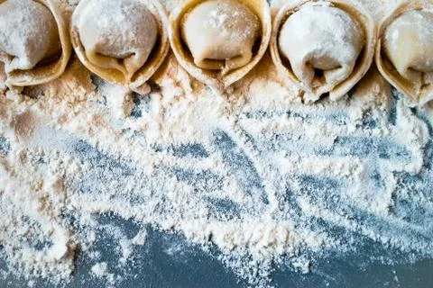 Top view on dumplings Stock Photos