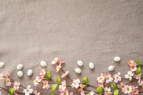 Top view of Easter background. Stock Photos