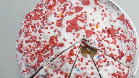 Top view of Easter cake with sugar icing Stock Footage 231412219