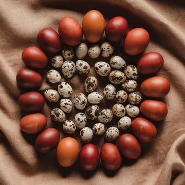 Top view easter quail eggs Stock Photos