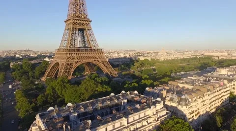 A top view of the Eiffel Tower Stock Footage 67896622