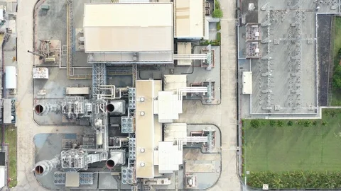 Top view of electric substation Stock Footage 115884250