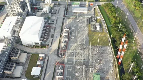 Top view of electric substation Stock Footage 115901138