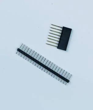 Top view of electronic components such as PCB Stock Photos