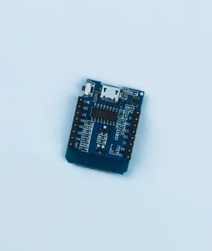 Top view of electronic components such as PCB Stock Photos